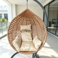 Fauteuil suspendu en rotin moderne et personnalisé, hamac de jardin, salon extérieur, support métallique durable et écologique
