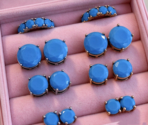 Pendientes de circonita AB Aurora de gran venta, 6mm, 8mm, 10mm, varios tamaños opcionales, chapados en rodio, coloridos, para mujer - Product Image 2