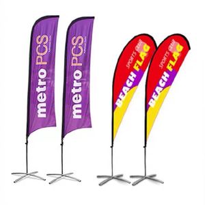 Quảng Cáo Duy Nhất/Hai Mặt Hiển Thị Lông Biểu Ngữ Cờ Với Vuông Đứng - Product Image 1