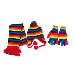 Set Economico di 3 Pezzi: Berretto Invernale Lungo, <span class=keywords><strong>Sciarpa</strong></span> <span class=keywords><strong>e</strong></span> <span class=keywords><strong>Guanti</strong></span> in Acrilico Personalizzati per <span class=keywords><strong>Donna</strong></span> - Product Image 1