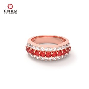 Đồ trang sức sang trọng chất lượng cao Tennis Vòng 2.4mm Kim Cương <span class=keywords><strong>Rudy</strong></span> 18K vàng trang sức nhẫn cưới - Product Image 4