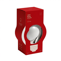 Boîte d'emballage en carton rigide personnalisée avec poignée, ampoule LED bleue, impression quadricolore, revêtement UV pour présentation en magasin, E27, logo personnalisé