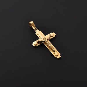 Pendentif Croix de Jésus en Acier Inoxydable Couleur Or, Bijoux Religieux Chrétiens, Accessoires, Cadeau d'Anniversaire - Product Image 4