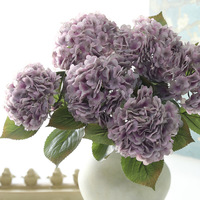 Bunga Buatan Cetak 3D Bernuansa Retro Hydrangea Dekorasi Rumah Amerika Kelas Atas Gaya Nordik untuk Halloween Natal