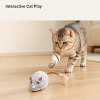 Jouet interactif intelligent pour chat, souris électrique réaliste à activation tactile, évitement automatique des obstacles, silencieux/avec son, USB