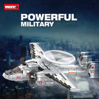 WOMA TOYS C0836 829pcs Silver Big Toy Jet Military Air Force Aircraft Transport Airplane Building Blocks Set For Kids