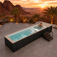 Nouvelle piscine hors sol écologique 2026, grande piscine rectangulaire en aluminium, résistante aux UV, faible entretien, préfabriquée, chauffée pour l'extérieur