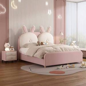 <span class=keywords><strong>Letto</strong></span> per Bambini Moderno in Stile Francese <span class=keywords><strong>con</strong></span> Design Semplice e Testiera Imbottita, <span class=keywords><strong>con</strong></span> Vano Contenitore - Product Image 4