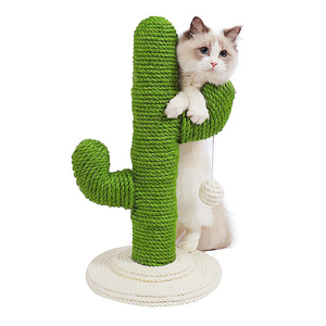 Cacto verde natural sisal gato unha scratcher brinquedo scratching post árvore do gato grande scratcher para vários gatos - Product Image 3