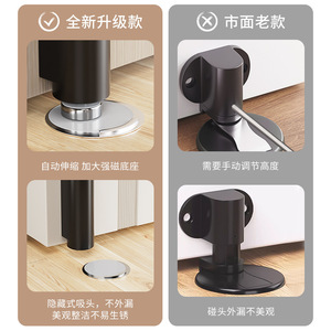 Butoir de porte Jin Xixiang à fixation au sol, aimant puissant, sans perçage, moderne et simple, en PP - Product Image 2