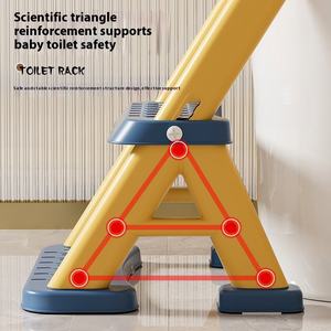 Adjustable Eco-friendly Plastic Toddler Potty Training Seat Ladder Foldable Baby Toilet Trainer Soft Padded Seat Upgraded Potty - Product Image 5