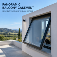 Fenêtre à baldaquin en aluminium, cadre extrudé sur mesure, vitrage ventilé pour grandes fenêtres de cuisine, vente en gros personnalisée