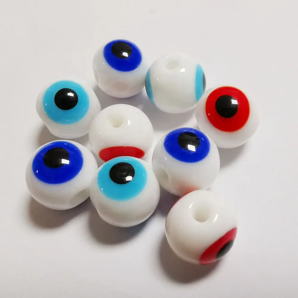 Kleurrijke Evil Eye Kralen Glasbedels Groothandel Lampwork Goedkope Ronde Glazen Kralen Voor Sieraden Maken