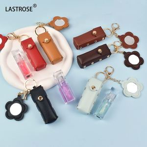 Bolsa de Piel Sintética al por Mayor para Lápiz Labial con Llavero, Etiqueta Privada, Mini Espejo de Maquillaje, Bolsa para Brillo Labial - Product Image 2