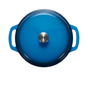 Ensemble de <span class=keywords><strong>cocotte</strong></span> ronde <span class=keywords><strong>en</strong></span> <span class=keywords><strong>fonte</strong></span> avec couvercle, matériau céramique métallique durable pour cuisinière à gaz, cuisson des aliments, pot à soupe - Product Image 2