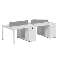 Poste de travail moderne et écologique en panneaux de bois blancs durables, réglable, double poste informatique avec rangement, pour villa et bureau à domicile