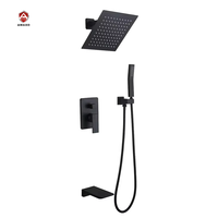 Robinet de douche thermostatique de luxe Homedec HD-SET036, finition or brossé, système de douche encastré, système de douche de pluie, poignée unique, laiton