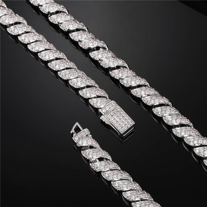 <span class=keywords><strong>Bracelet</strong></span> torsadé plaqué or pour homme <span class=keywords><strong>Bracelet</strong></span> chaîne en corde bling CZ glacé <span class=keywords><strong>Bracelet</strong></span> hip-hop <span class=keywords><strong>de</strong></span> 8mm en diamant à maillons téléphoniques - Product Image 5