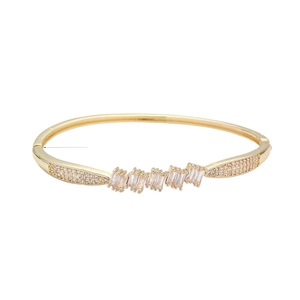 Fashion Bangle <b>Copper</b> Alloy Zircon <b>Bracelet</b> For Women Geometric Design Gift Jewelry Gold Silver Color - Product Image 5