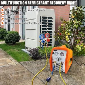 Machine de récupération et de <span class=keywords><strong>recharge</strong></span> de réfrigérant portable à double cylindre, très vendue, avec moteur 100 % cuivre 1 CV pour R410A/R134A - Product Image 2