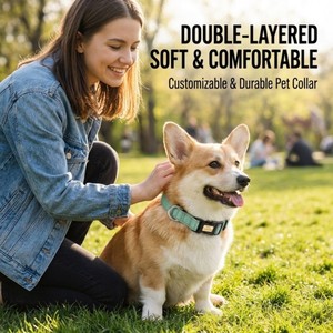 YG-103 Mode Ademend Gepersonaliseerd Reflecterend Webbing Gegraveerd Verdikt Nylon Halsband - Product Image 4