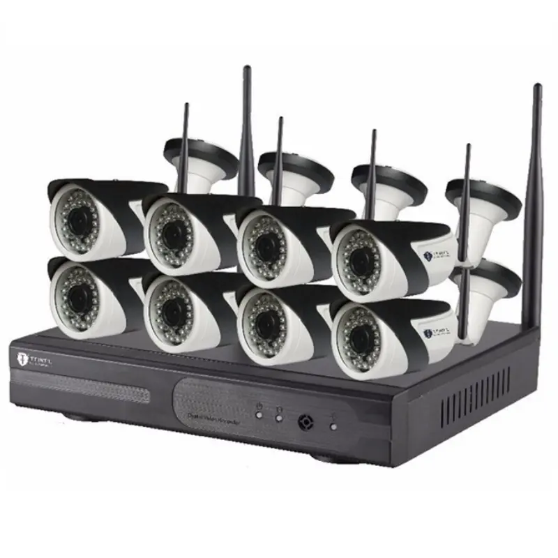 8 canali Wireless Wifi Telecamere di Sorveglianza NVR KIT COMPLETO 8pcs CCTV 1080p HD