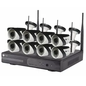 8ช่องไร้สาย Wifi กล้องวงจรปิด NVR ชุดเต็ม8ชิ้นกล้องวงจรปิด1080จุด HD