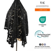 Tissu en dentelle florale respirant et hydrosoluble 100% coton pour vêtements ou robe hawaïenne, tissu en dentelle brodée