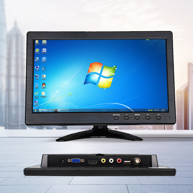 10" Monitor 1280x800 Ips Lcd Screen With HD-MI/AV/VGA/BNC/USB Input Dual Speaker Pc Monitor Security Monitor VESA 75 Wall Mount