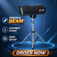 Projecteur de scène LED 300W DMX512/FB4, 8-15 faisceaux, 5 couleurs + blanc, projection 20-30m, IP33, CRI70, 8000K
