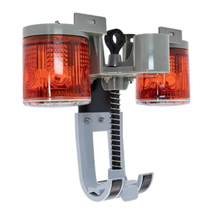 Feu de signalisation solaire LED HQS-N20 rouge à double tête 254 mm en aluminium pour la sécurité routière - Product Image 3