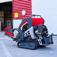 Trancheuse hydraulique agricole certifiée CE avec chaîne, machine de creusement autopropulsée sur chenilles