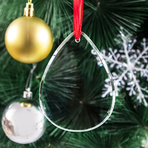 High Quality K9 Clear Crystal <strong>Christmas</strong> Ornament Water Drop Shape with UV Printing Laser Engraving <strong>Wholesale</strong> Blank Ornament - Product Image 6