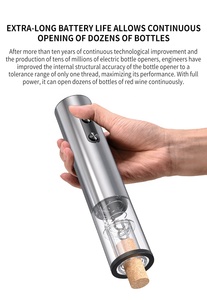Tự động điện thép không gỉ Wine Bottle Opener với Foil Cutter đẩy xuống corkscrew Đối với trang chủ sử dụng món quà - Product Image 4