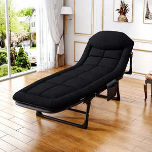 Lit pliant pour une personne, lit de sieste de bureau, lit renforcé, lit de compagnie, fauteuil inclinable simple, lit portable fabriqué en Chine, modèle - Product Image 1