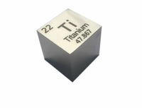Cube d'éléments en titane haute densité de 1 pouce, 99,99 % titane métallique, pour expériences scientifiques et présentation de collection