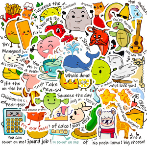 50 Pegatinas Divertidas con Juguetes de Palabras de Animales en Inglés, Pegatinas de Recompensa para Niños en el Aula - Product Image 3