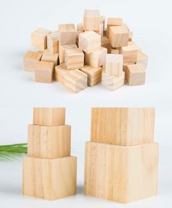 Großhandel natürliche unvollendete Holzblöcke kleine Mini-Holz würfel Handwerk Diy Home Decor - Product Image 4
