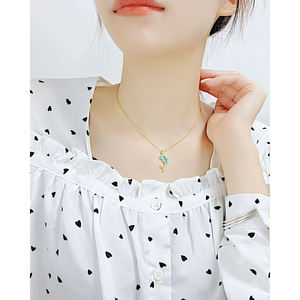 <span class=keywords><strong>OYA</strong></span> Special Design placcato oro Blue Stone Shark Shape collana a catena moda donna in acciaio inossidabile per bambini - Product Image 2