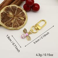 Mini Arı Anahtarlık, 54x18mm, Yapay Elmas ve Altın Tonlu Metal Hediyelik Şirin Çanta Süsü, 4 Renk