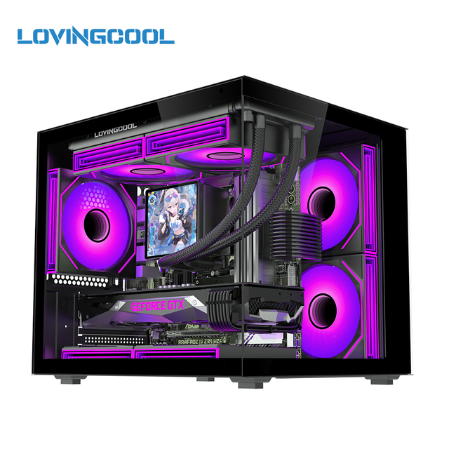 LOVINGCOOL New Arrival Black MATX ITX Pc Computer Chassis Casing Full Mid Tower Computer Gaming Cases Desktop Cpu Case Pc Case