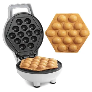 Bubble Waffle Maker- Electric Non stick Hong Kong Egg Waffler Iron Griddle w FREE Recipe Guide- Ready in under 5 Minutes