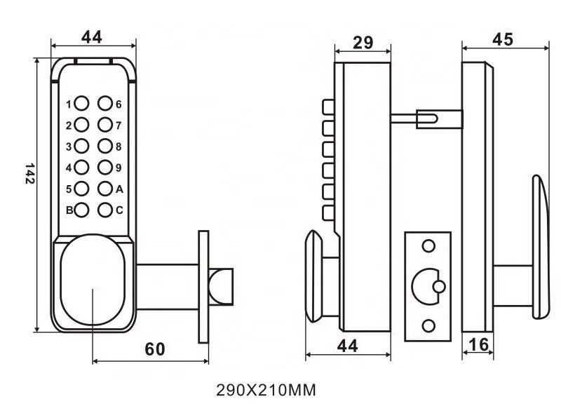 High Security Zinc Alloy Keyless Password Combination Mechanical Code Door Handle Lock Push Button Digital Lock · image 6