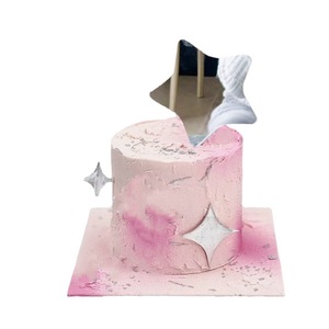 Decoración Acrílica de Estrella y Luna para Pasteles, Color Plateado, Suministros para Repostería de Fiestas de Cumpleaños - Product Image 5