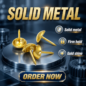 <strong>Brass</strong> Finish Upholstery <strong>Nails</strong>, Upholstery Tacks Furniture <strong>Nails</strong> Pins(11mm) - Product Image 3