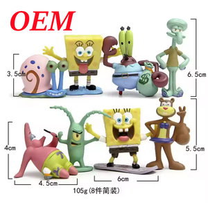 Portachiavi con Action Figure di <span class=keywords><strong>SpongeBob</strong></span> in Plastica OEM, Giocattolo da Collezione Non Tossico, Personalizzabile in Dimensioni e Colore - Product Image 3