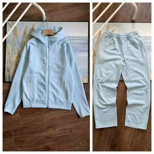 Nouvel ensemble de survêtement NOC pour homme en molleton technique avec fermeture éclair, sweat à capuche et pantalon, idéal pour la gym et l'entraînement. - Product Image 2