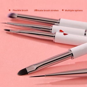 15 Years Factory Brand Nail Art <b>Brush</b> Set High Quality Nail Salon Special Nail Pull Pen Metal Handle Liner Hair Shape OEM/ODM - Product Image 5