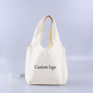 <b>Canvas</b> Shopping <b>Bag</b> with Custom logo <b>Small</b> Size Top Handle Reusable Daily Use Tote <b>Bag</b> - Product Image 2