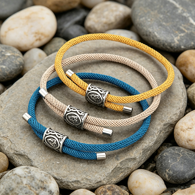 Fashion Handmade Viking Rune Woven Milan Rope Friendship Bracelet Geometric Design Unisex Fashion Charms Jewelry Gift